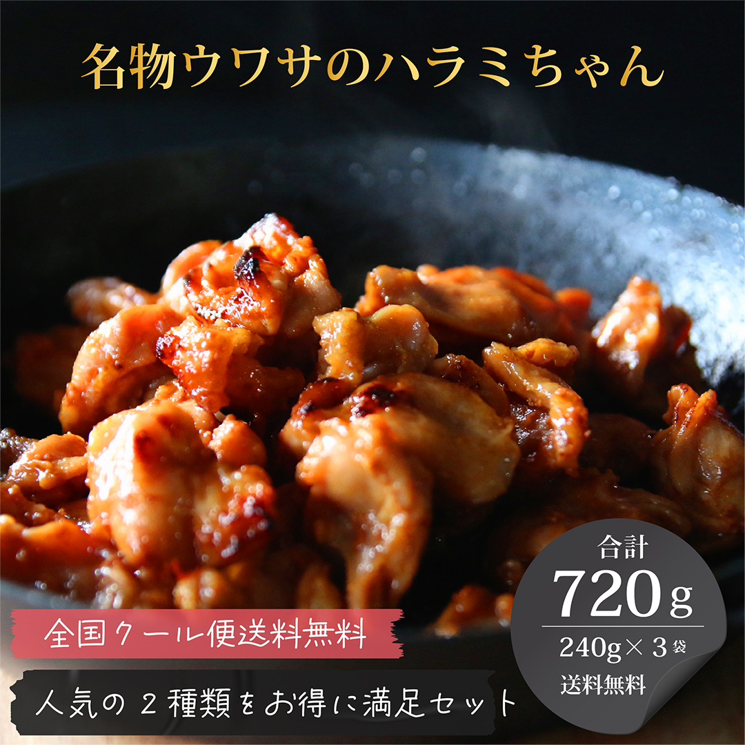 ウワサのハラミちゃん「満足セット」/ 720g [九州旨たれ480g・関門旨たれ240g]