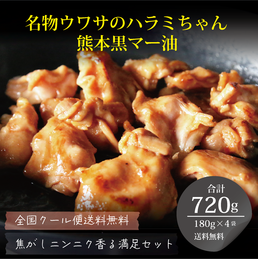 [送料無料クール便]ウワサのハラミちゃん「熊本黒マー油満足セット」720g