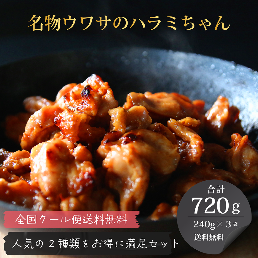 [送料無料クール便]ウワサのハラミちゃん「満足セット」720g [ 九州旨たれ480g・関門旨たれ240g ]
